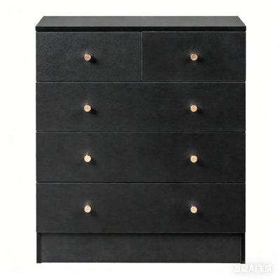Armoire à tiroirs, armoire de rangement, noire, convient à une utilisation intérieure, comme une salle familiale, une chambre à coucher et un salon