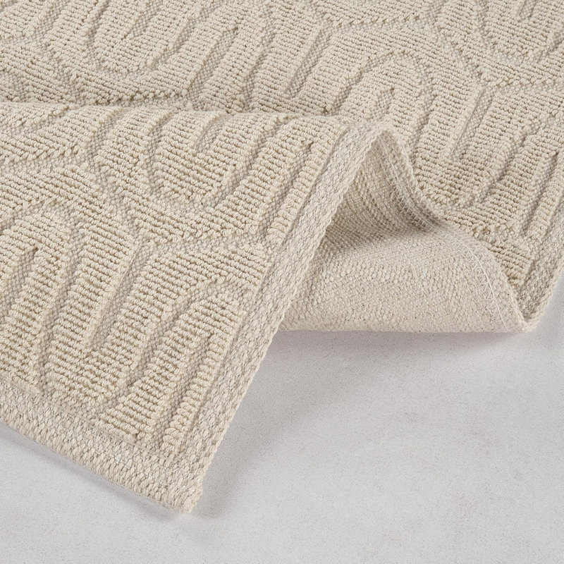 GRECA 100% COTTON Non-Slip Set, Cream Geometric 2