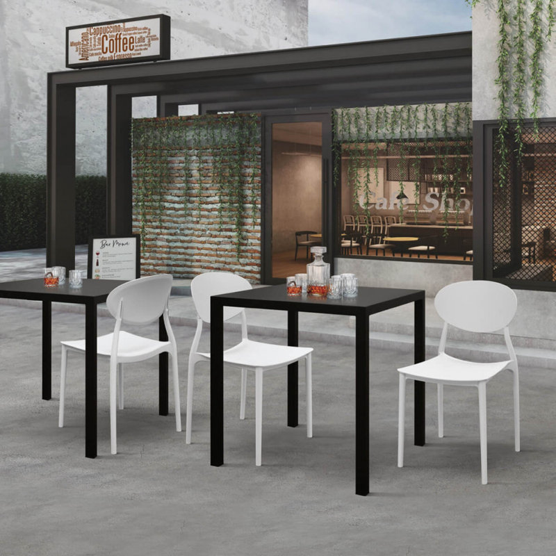 Mistee Square Metal Outdoor Dining Table , cm W cm D, 75cm H x 70cm W x 70cm L, Anthracite