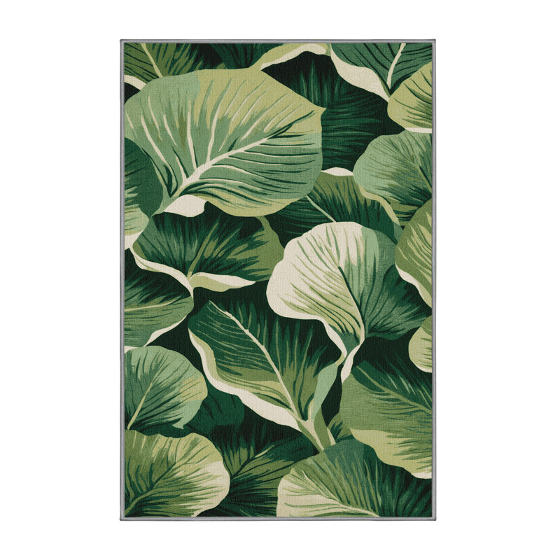 Tapis vert botanique lavable à la machine, Tapis de couloir 2 pi x 5 pi