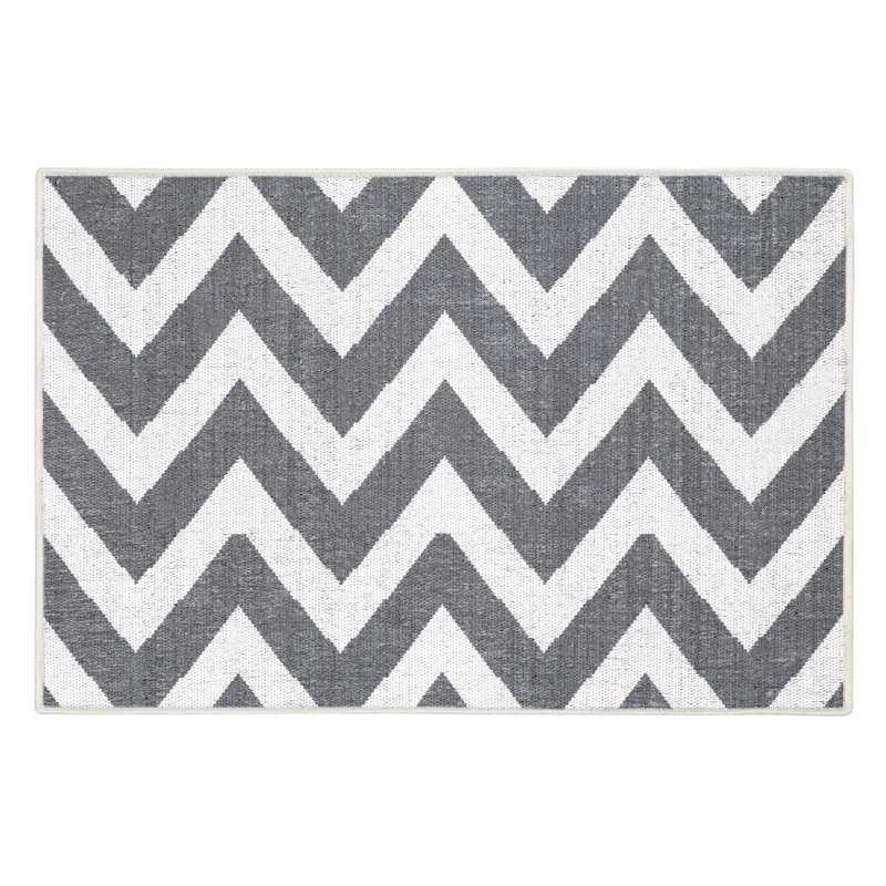 Non-Slip Chevron Indoor Doormat, Gray
