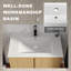 Meuble-lavabo en chêne clair avec lavabo, portes à fermeture douce et fixation murale-129032273
