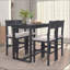Ensemble de table de salle à manger à hauteur de comptoir 5 pièces Farmhouse avec 1 table rectangulaire et 4 chaises pour petits espaces-1429550592