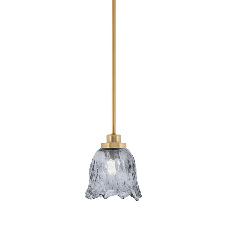 Suspension Alirra Mini, nickel brossé, verre lave ambré de 18 cm, Amber/Brushed Nickel