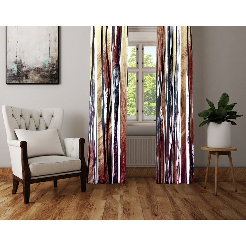 Dircks Semi Sheer Curtain Pair, 20" W x 52" L