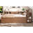 Twin Size Daybed With Trundle,Wood Daybed Frame with Storage Drawers,Side Shelves and Desk,Vintage Brown-129465708