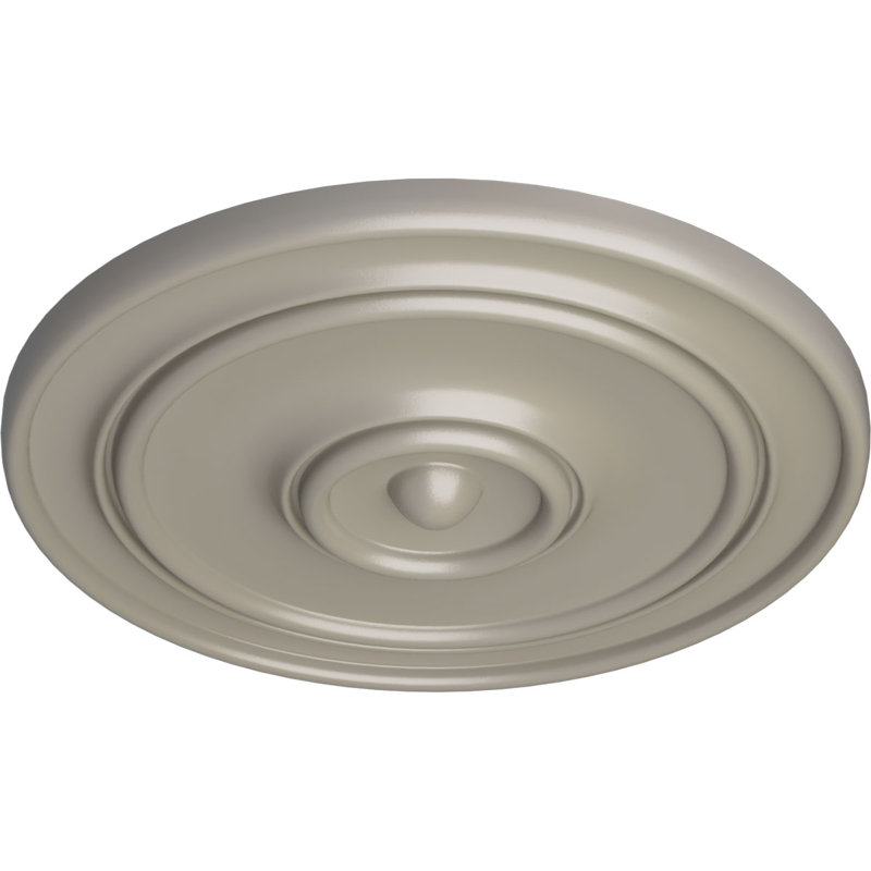 54 po x 54 po x P 4 7/8 po grand médaillon de plafond classique (convient aux auvents jusqu'à 13 1/2 po), Blanc perle