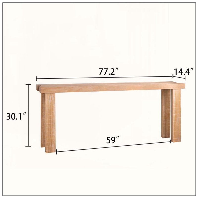 Rustic Natural Wood Console Table