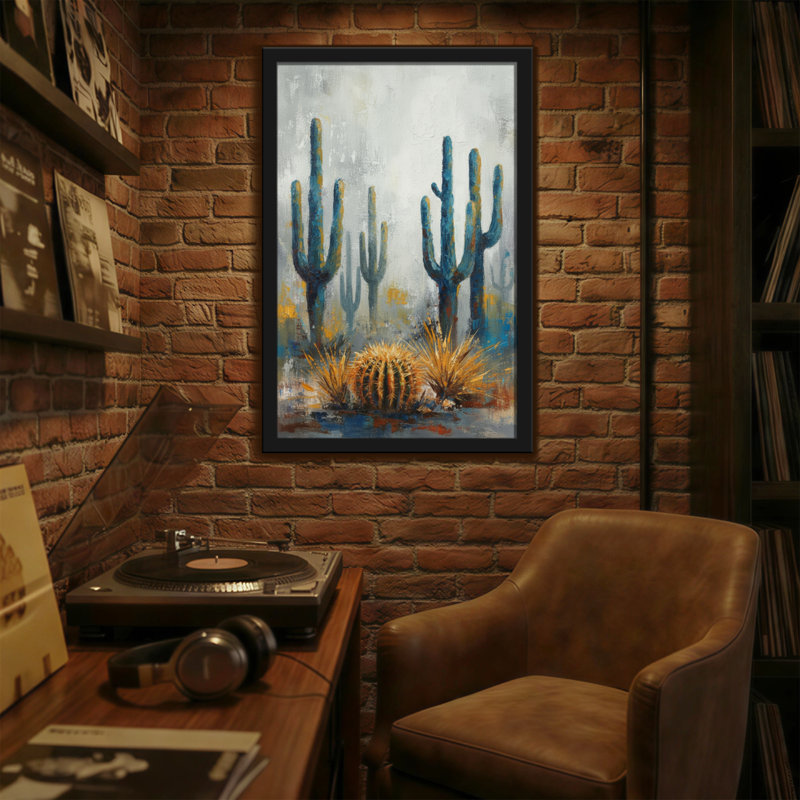 Plantes et fleurs, paysage de cactus du désert, reproduction d'art, H 30 po x l 20 po