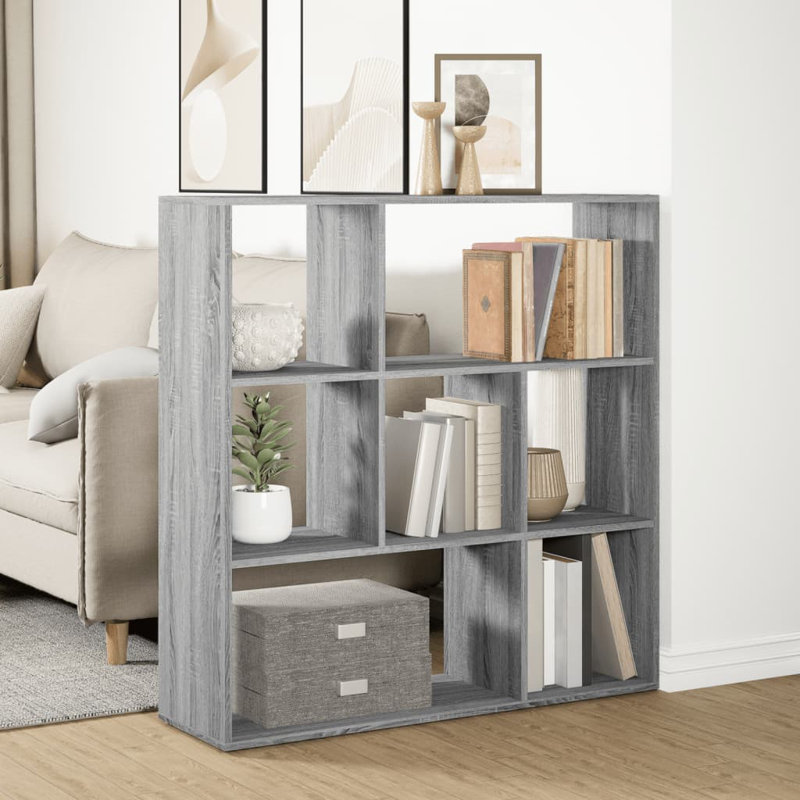 Mylo 103.5cm H x 102cm W Bookcase, Grey Sonoma