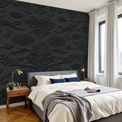 Papier peint adhésif auto-adhésif moderne l 144 po x H 100 po pour art de chambre à coucher