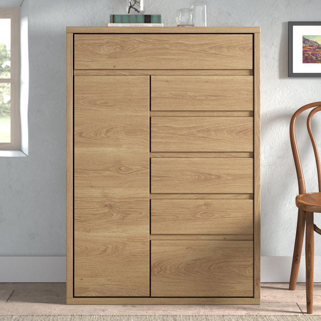 Tyle Highboard Charlotte 86 cm breit mit grifflosem Design