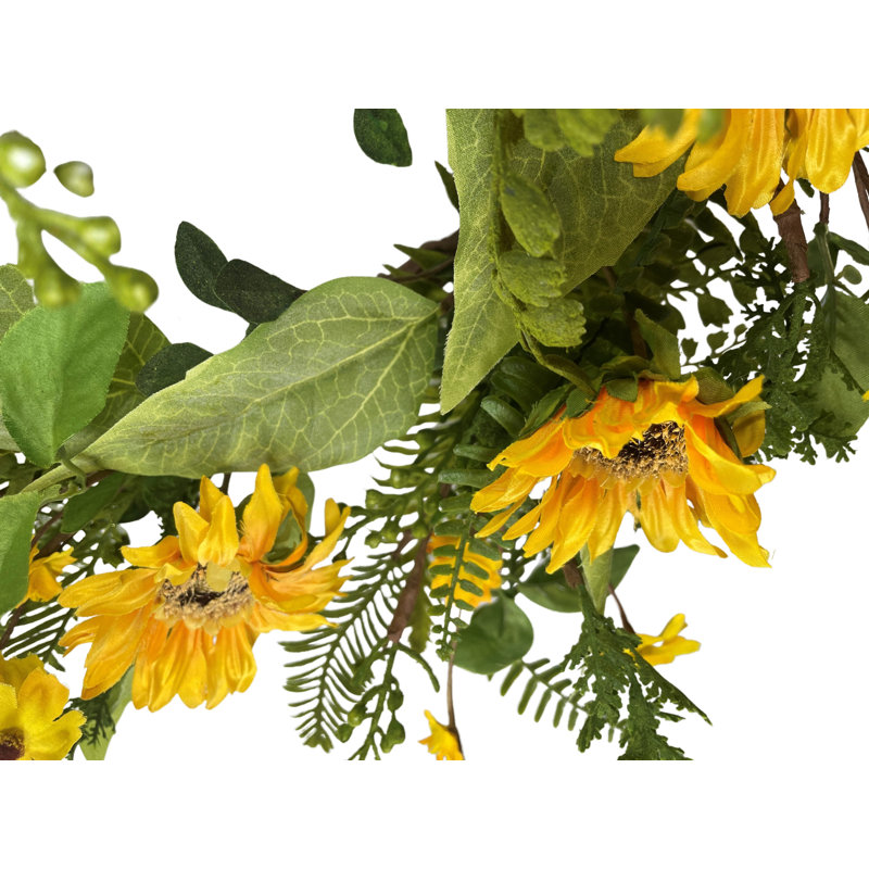 24 " Sunflower Plastic Wreath