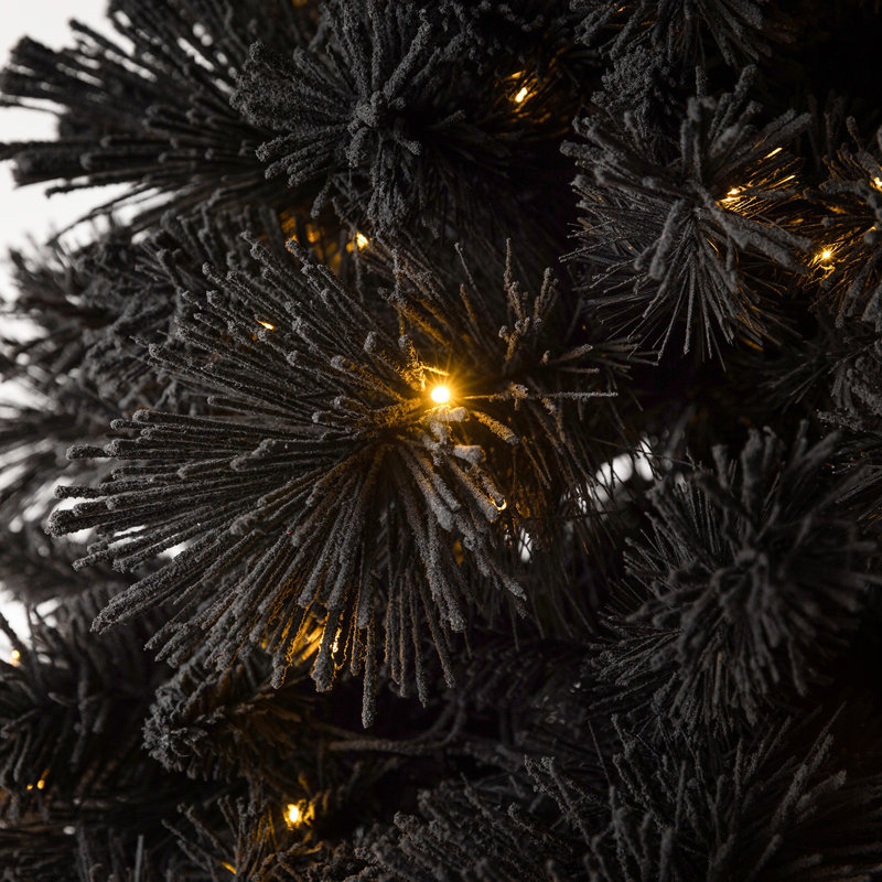 Home Heritage Prelit Artificial Christmas Tree with Pinecones, Black, 6.5' H