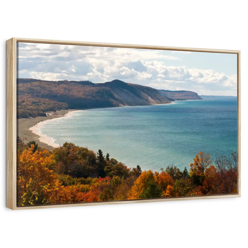 Dunes du lac Michigan, Cadre flottant en bois naturel, 43 po x 29 po