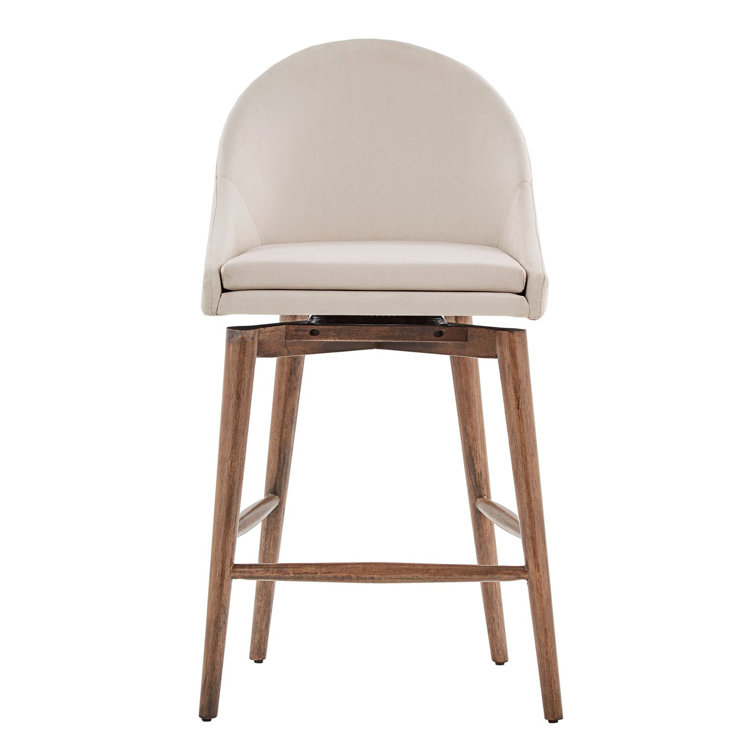 Loyd Swivel Upholstered Counter Stool with Solid Wood Frame