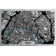Paris Aerial Map - No Frame Print on Metal
