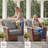 Outdoor Chair Cushions 24 x 24  x 6  Inch, Outdoor Replacement Cushion Set of 5, Back & Seat Patio Cushions for Outdoor Furniture,  Weather Resistant Patio Chair Cushions with Removable Cover and Straps, Gray-1860420467
