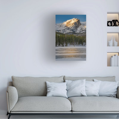 Art mural sur toile tendue - Art mural Rick Berk «Morning Glow on Hallett Peak» pour le salon, la chambre à coucher ou le bureau - 22 x 32