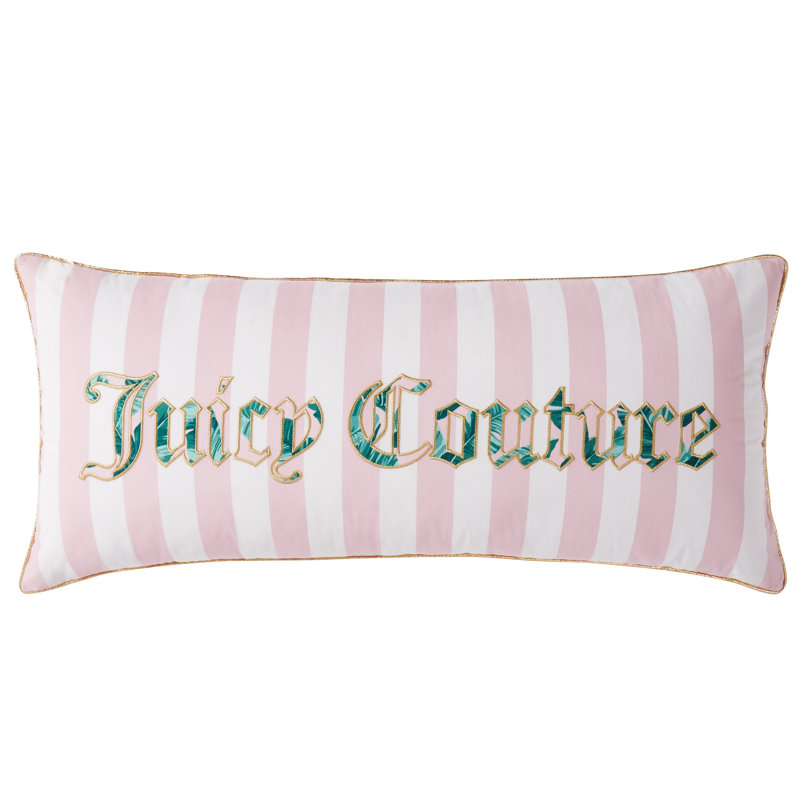 Juicy Couture Tropical Palm Decorative Pillow, 16" x 36" - Pink/Green