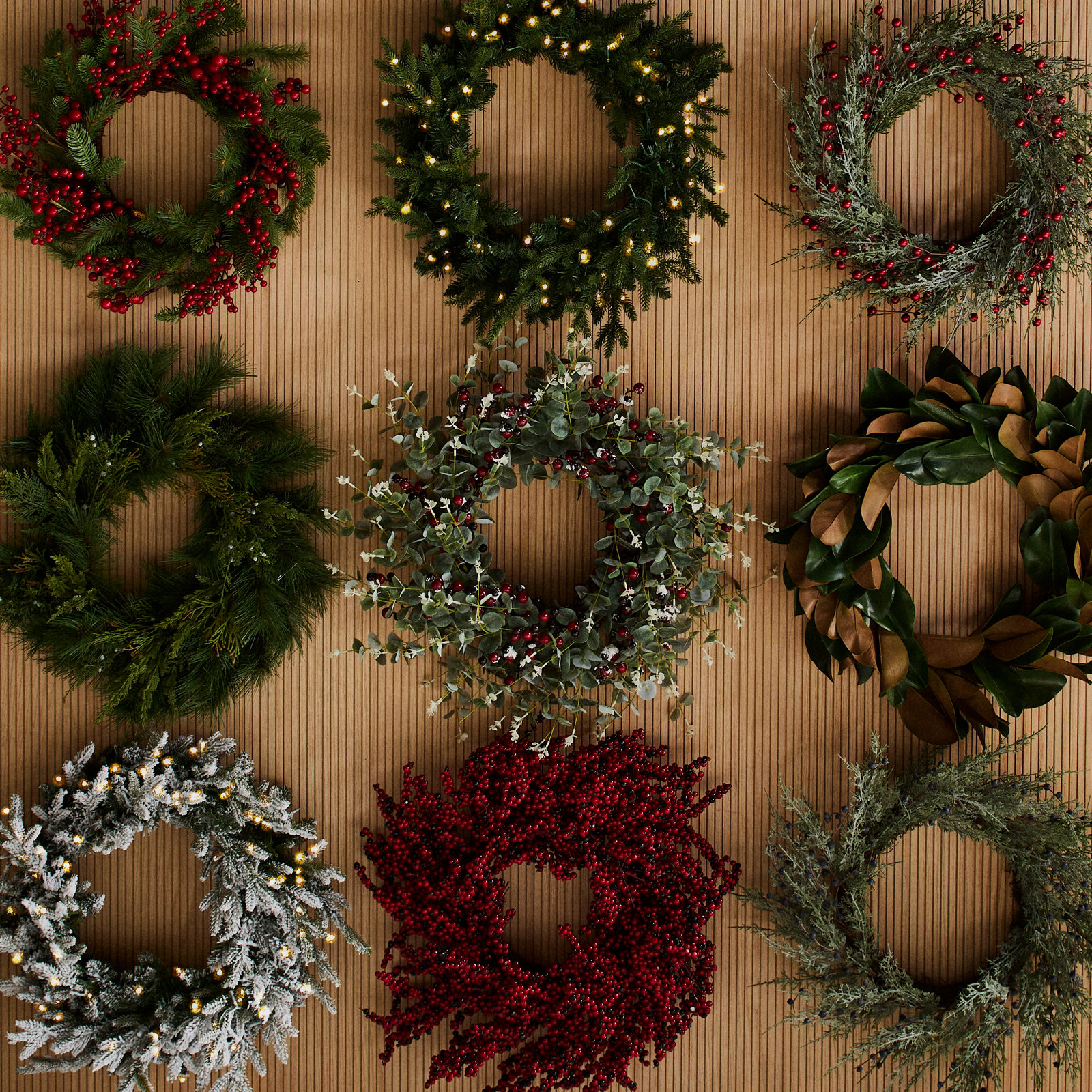 24" Artificial Winter Christmas Cypress Berry Wreath For Front Door