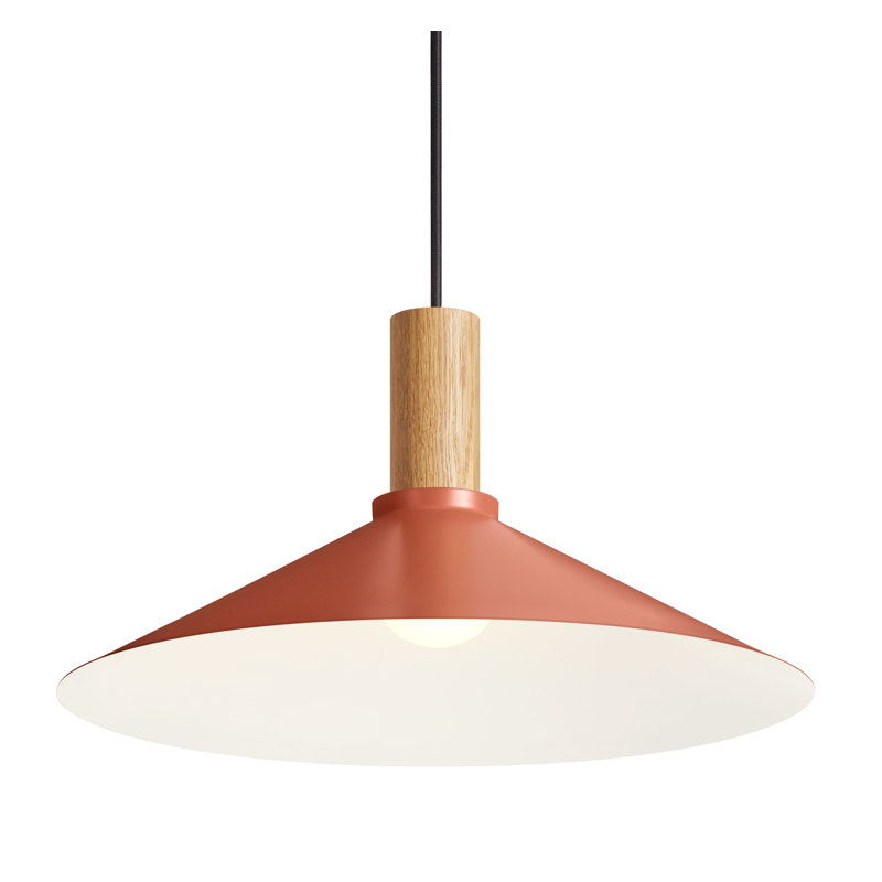 Emblem 1 - Light Pendant, White, White Oak, 9" H x 18" W x 18" D