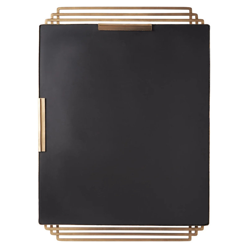 Gold Leaf Rectangular Metal Framed Bathroom Vanity Mirror