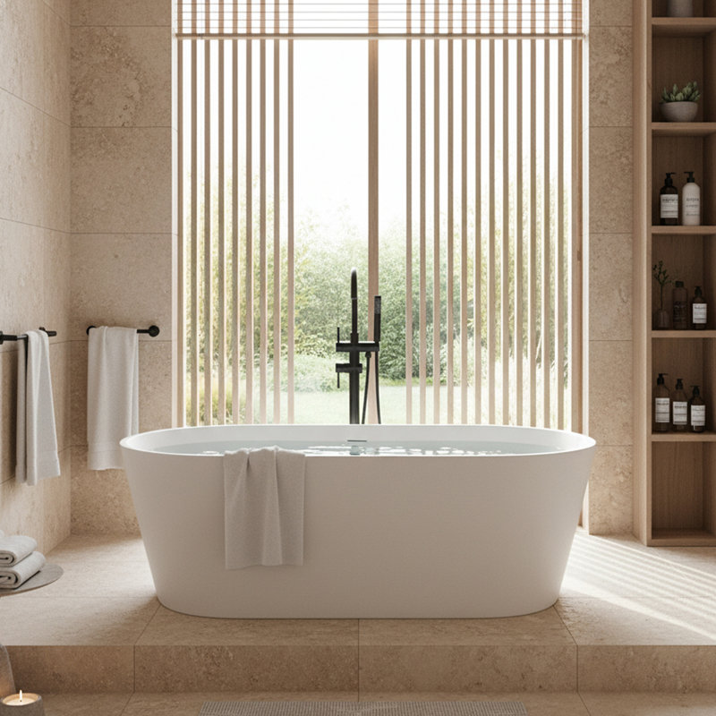 67'' x 31.5'' Freestanding Solid Surface Bathtub