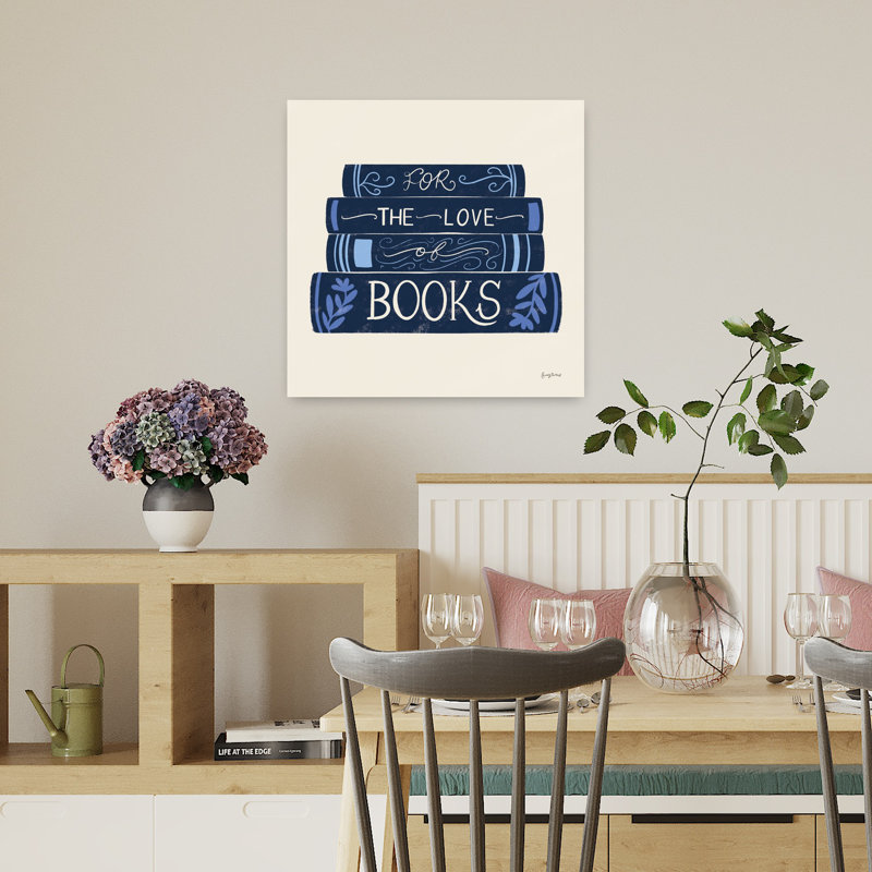 Art contemporain bleu livresque avec livre bleu, H 18 po x l 18 po