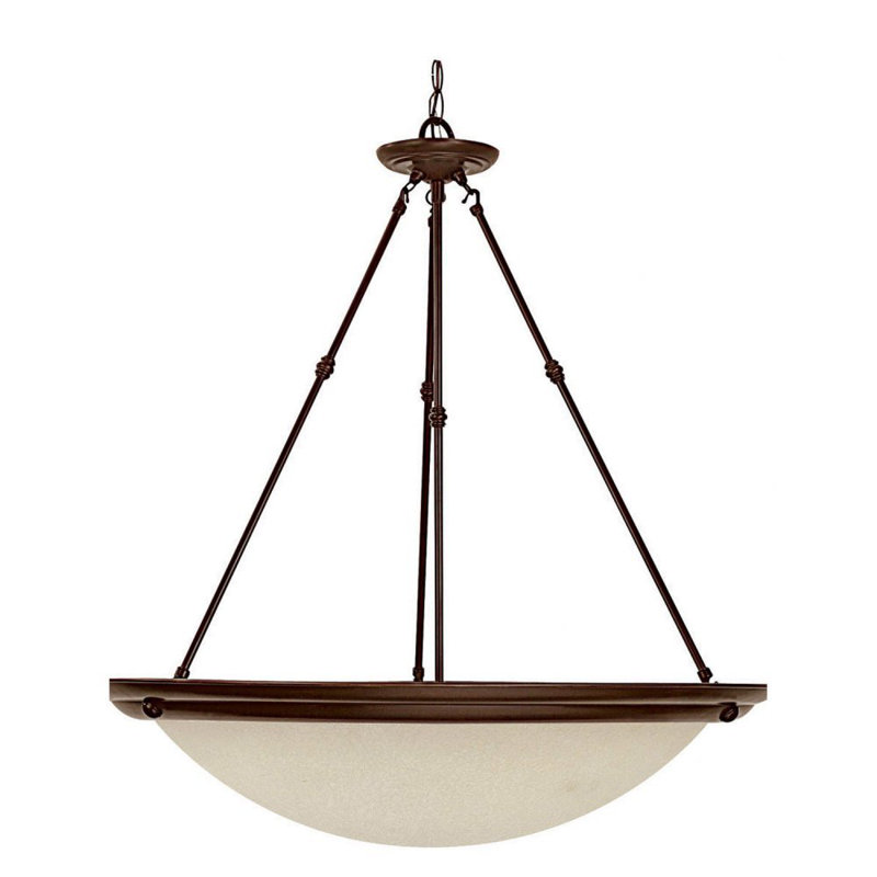 Luminaire suspendu bol simple à 3 lumières , Incandescent, H 20,75 po x l 20 po x P 20 po, Bronze brillant