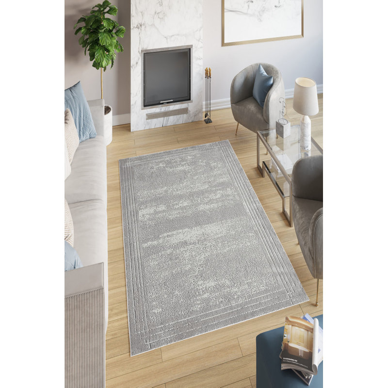 Tapis écologique (5,9 x 9,2 pi), 100% polyester, 650 g / m² | Antibactérien, antidérapant à pois en PVC, hauteur des poils de 0,2 po | Lavable à la machine, impression numérique pour une décoration moderne, durable et facile d'entretien