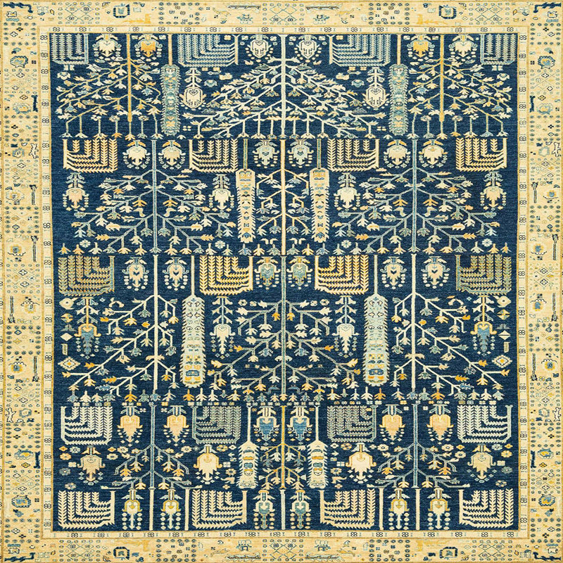Abstract Indoor Rug, Square 7'
