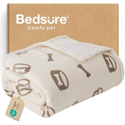 Jeté de lit imperméable pour petits chiens et chats, housse réversible imprimée en molleton Sherpa