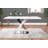 Edzard Chrome & White High Gloss Dining Table Set with 6 Luxury Faux Leather Dining Chairs-1302508628