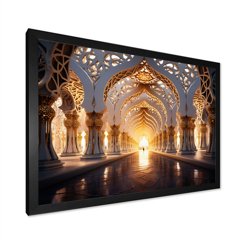 Art de l'Islam, Architecture islamique II - Art mural de l'Islam, Cadre simple noir, H 12 po x l 20 po x P 1 po
