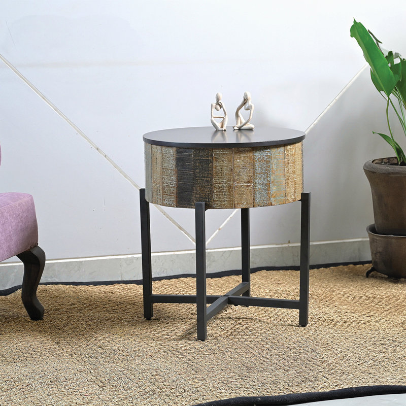 Table de bout rustique rétro