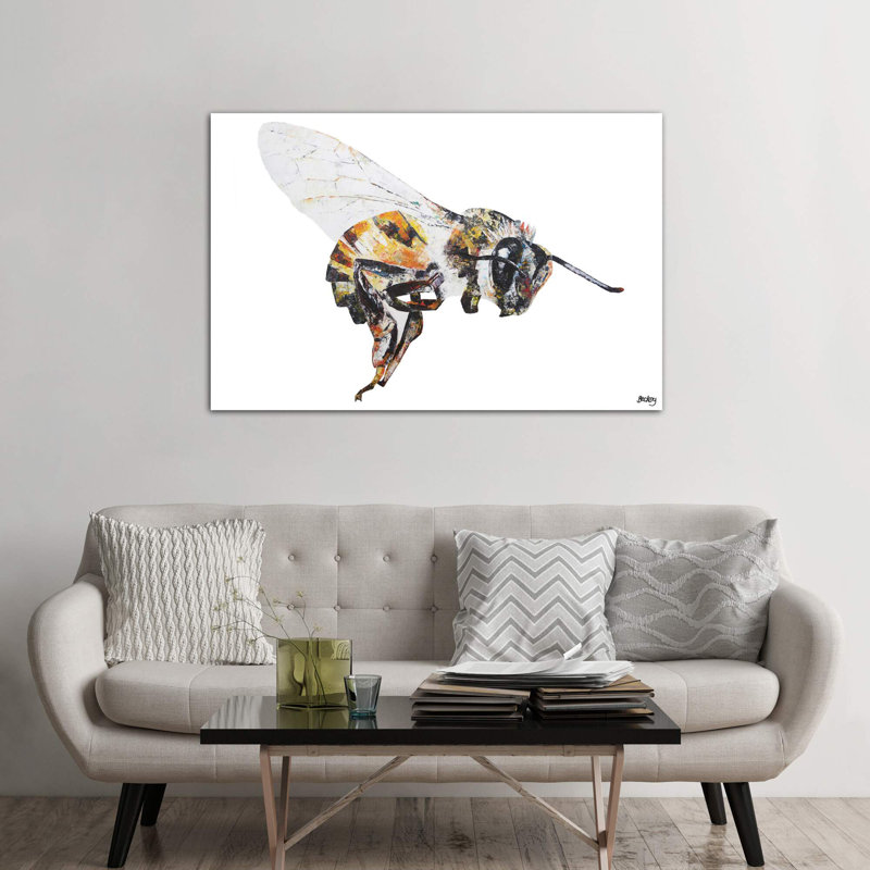 Bee by Becksy - Print on Canvas, 20.32 cm H x 30.48 cm W, No Frame