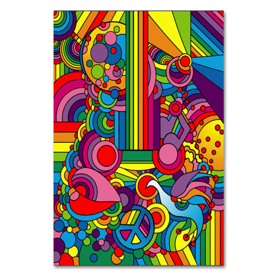 « pop art guitare motif 916 », impression sur toile tendue