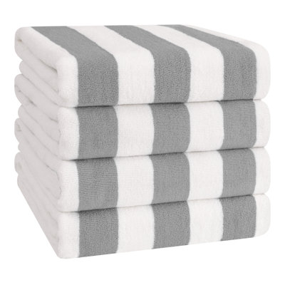 Serviettes de plage à rayures Devontia Cabana, serviettes de piscine surdimensionnées 30 x 60 pouces 4 pièces