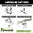 Brushed Nickel Top Mount T-Shape Design Double Track Bypass Two Door Barn Door Hardware Kit (Door Not Included)-45200158