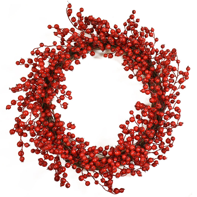 Handcrafted Faux Berry Foam 22'' Wreath
