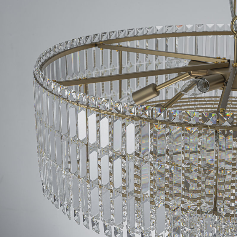 Lustre tambour à intensité variable Gormady, Or, H 8,9 po x l 23,6 po x P 23,6 po, 8