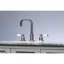 Kingston Brass Paris Two-Handle 3-Hole Deck Mount Widespread Bathroom Faucet with Retail Pop-Up Drain-53240129