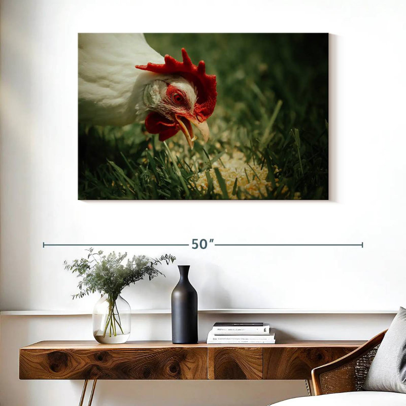 Brampt Chicken Eating Corn, 26" H x 39" W