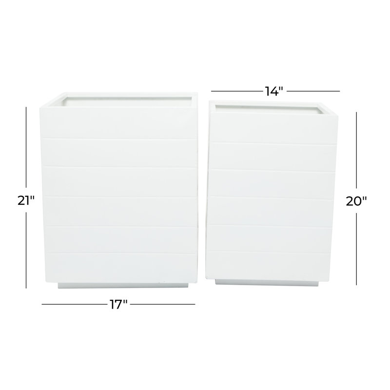 Metal Planter Box, White, 20" H x 17.15" W x 17.25" D