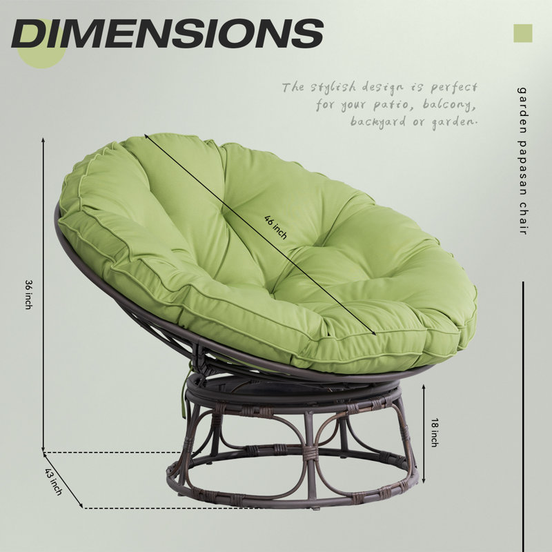 Chaise Papasan toutes saisons avec coussin Eneas, vert
