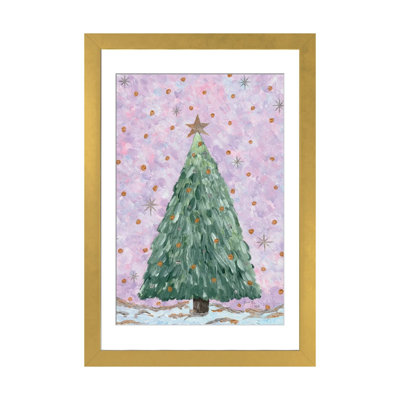 Festive Christmas Tree - reproduction d'art murale - toile tendue