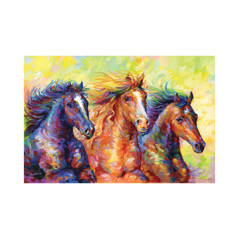 Trois amis par Leon Devenice - Giclée sur toile tendue avec châssis, H 26 po x l 40 po x 1,5 po