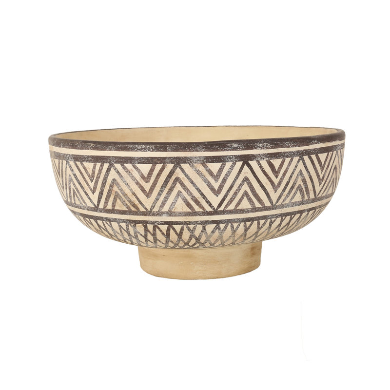 Silas Terracotta Abstract Decorative Bowl