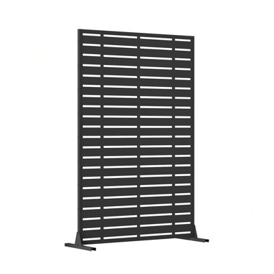 Outdoor Privacy Screen, Freestanding Patio Screen With Metal Frame & Resin Panels, Modern Decorative Privacy Fence For Patio, Garden, Balcony, Backyard